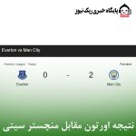 نتیجه اورتون مقابل منچستر سیتی