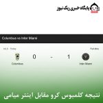 نتیجه کلمبوس کرو مقابل اینتر میامی
