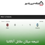 نتیجه میلان مقابل آتالانتا