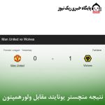 نتیجه منچستر یونایتد مقابل ولورهمپتون